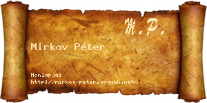 Mirkov Péter névjegykártya