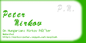 peter mirkov business card